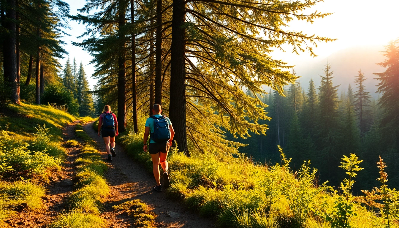 Hiking through lush forests in Indonesia, adventurers enjoying scenic trails and nature.